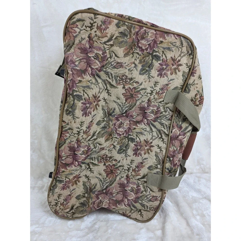 Vintage Floral‎ Tapestry Rolling Suitcase Travel Luggage Bag